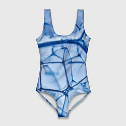 Женский купальник-боди Абстрактная синяя ледяная броня