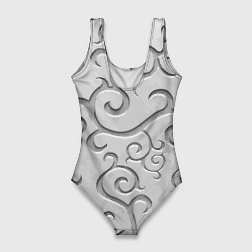 Женский купальник-боди Ажурный орнамент на поверхности металла / 3D-принт – фото 2