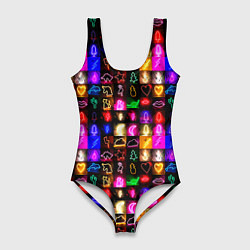Женский купальник-боди Neon glowing objects