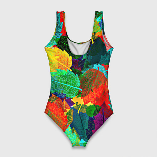 Женский купальник-боди Colored leaves / 3D-принт – фото 2