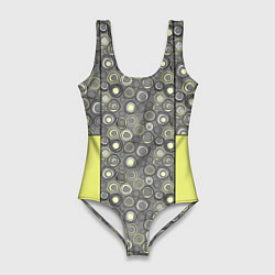 Купальник-боди 3D женский Абстрактный узор с неоновыми вставками, цвет: 3D-принт