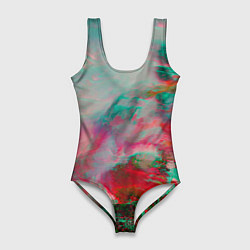 Женский купальник-боди Абстрактные переливающиеся краски