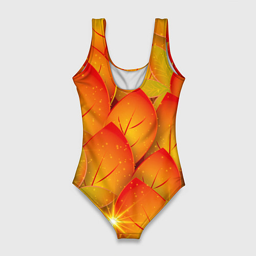 Женский купальник-боди Осенние желтые листья / 3D-принт – фото 2