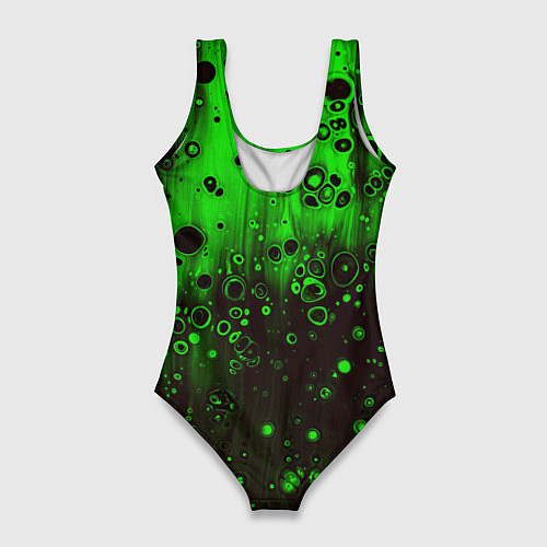Женский купальник-боди Зелёные краски и вода / 3D-принт – фото 2