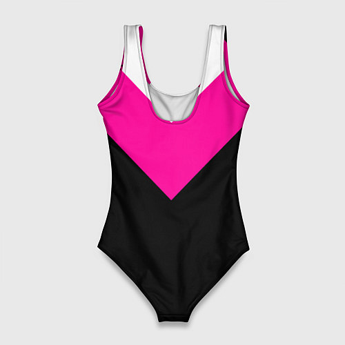 Женский купальник-боди FIRM черный с розовой вставкой / 3D-принт – фото 2