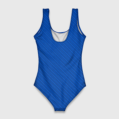 Женский купальник-боди Плетёная синяя ткань - паттерн / 3D-принт – фото 2