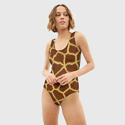 Купальник-боди 3D женский Текстура жирафа, цвет: 3D-принт — фото 2
