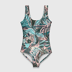Женский купальник-боди Тропический узор