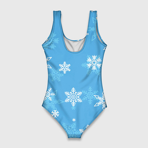 Женский купальник-боди Голубой снегопад / 3D-принт – фото 2