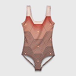 Купальник-боди 3D женский Multi- faceted pattern, цвет: 3D-принт