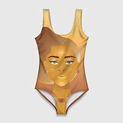 Купальник-боди 3D женский Golden girl, цвет: 3D-принт