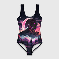 Женский купальник-боди Луна в горах