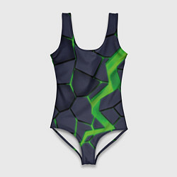Женский купальник-боди Зелёный неон