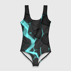 Женский купальник-боди Голубой неон