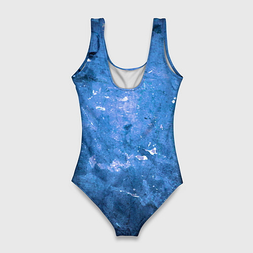 Женский купальник-боди Тёмно-синяя абстрактная стена льда / 3D-принт – фото 2