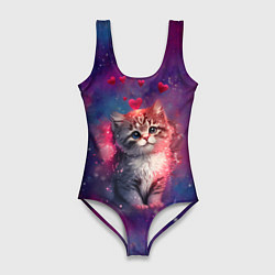 Женский купальник-боди Космически котенок