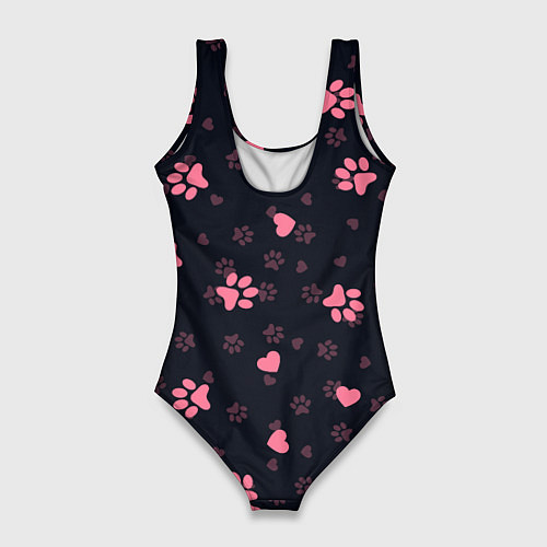 Женский купальник-боди Лапки котиков / 3D-принт – фото 2