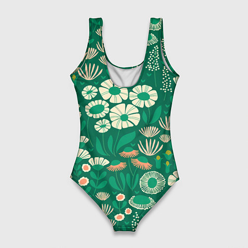 Женский купальник-боди Поле цветов / 3D-принт – фото 2