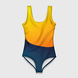Женский купальник-боди Двойной цвет: жёлтый и синий
