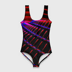 Купальник-боди 3D женский Geometry neon texture, цвет: 3D-принт