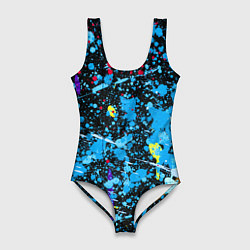 Женский купальник-боди Брызги краски на холсте