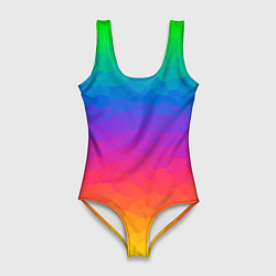 Женский купальник-боди Радужный цвет полигонов