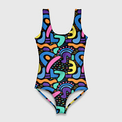 Купальник-боди 3D женский Multicolored texture pattern, цвет: 3D-принт