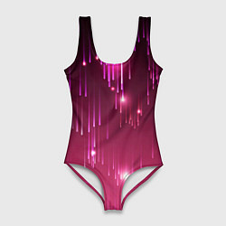 Женский купальник-боди Светящиеся розовые линии