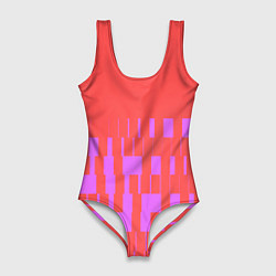 Купальник-боди 3D женский Паттерн в стиле модерн розовый, цвет: 3D-принт