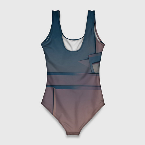 Женский купальник-боди Абстрактные геометрические соединения / 3D-принт – фото 2