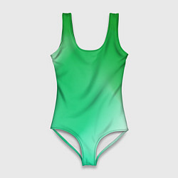 Купальник-боди 3D женский Градиент зеленый, цвет: 3D-принт