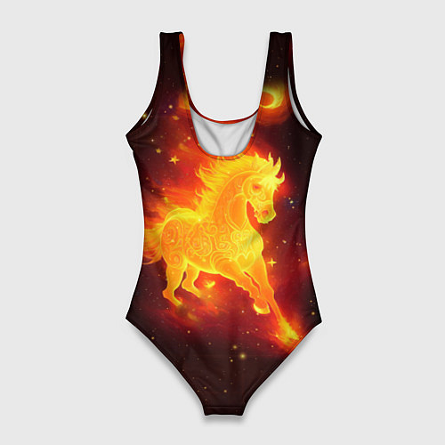 Женский купальник-боди Огненный конь мчится / 3D-принт – фото 2