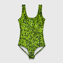 Купальник-боди 3D женский Зеленая травка, цвет: 3D-принт