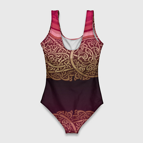 Женский купальник-боди Пылающий орнамент / 3D-принт – фото 2