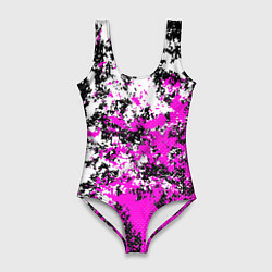 Женский купальник-боди Розово белая краска