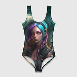 Женский купальник-боди Jinx art Arcane League of Legends