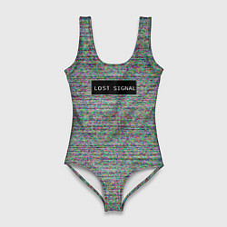 Купальник-боди 3D женский Lost signal, цвет: 3D-принт