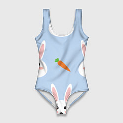 Женский купальник-боди Зайчики и морковки