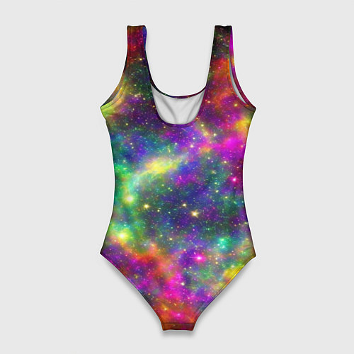 Женский купальник-боди Яркий неоновый космос / 3D-принт – фото 2