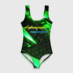 Женский купальник-боди Cyberpunk 2077 phantom liberty neon green