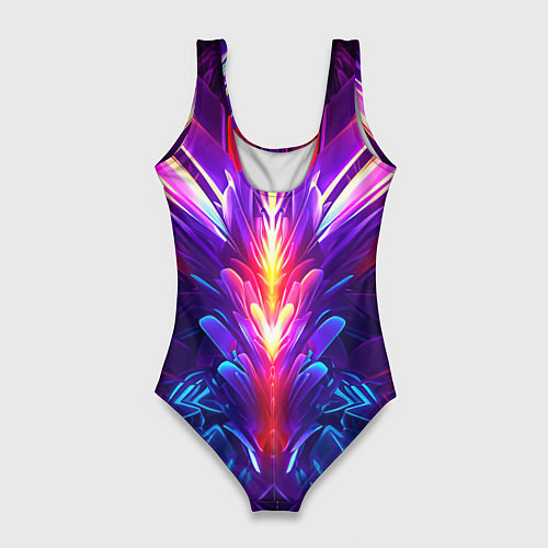 Женский купальник-боди Неоновые объекты абстракция / 3D-принт – фото 2