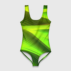 Купальник-боди 3D женский Светлый зеленый абстрактный фон, цвет: 3D-принт