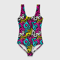 Женский купальник-боди Цветные зигзаги Colored zigzags