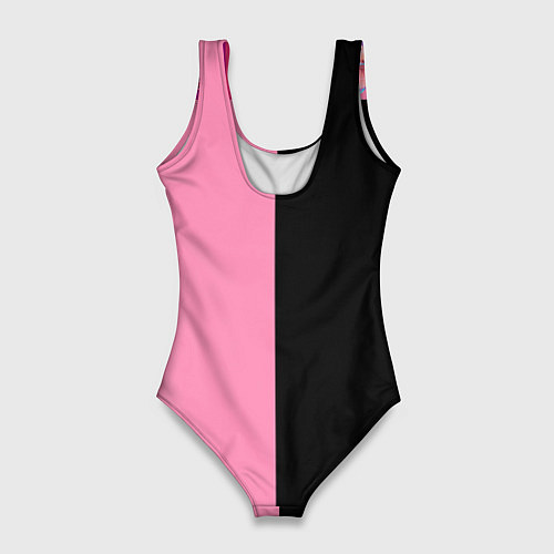 Женский купальник-боди Группа Black pink на черно-розовом фоне / 3D-принт – фото 2