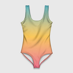 Купальник-боди 3D женский Градиент Персиковый закат, цвет: 3D-принт