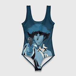 Купальник-боди 3D женский Spike Spiegel blue, цвет: 3D-принт