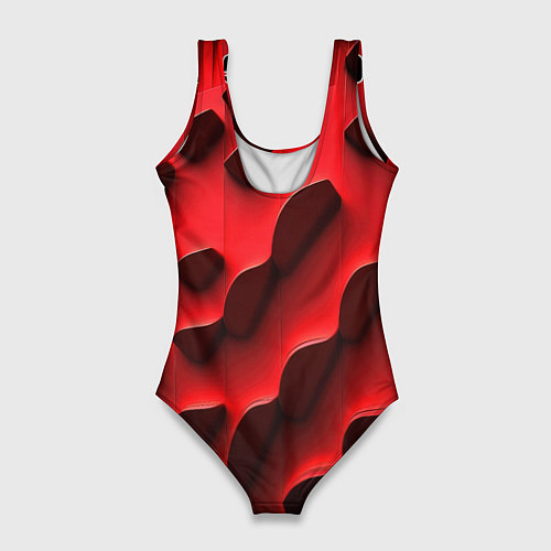 Женский купальник-боди CS GO black red abstract / 3D-принт – фото 2