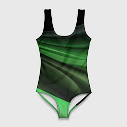 Женский купальник-боди Темная зеленая текстура