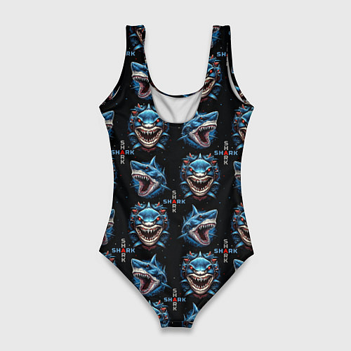 Женский купальник-боди Shark - pattern / 3D-принт – фото 2
