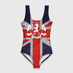 Купальник-боди 3D женский Asking Alexandria британский флаг, цвет: 3D-принт